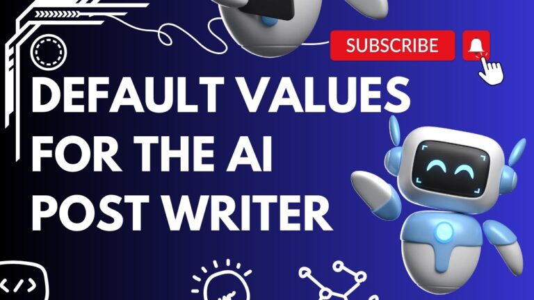 Aiomatic Update: Set Default Values For The AI Post/Product Writer